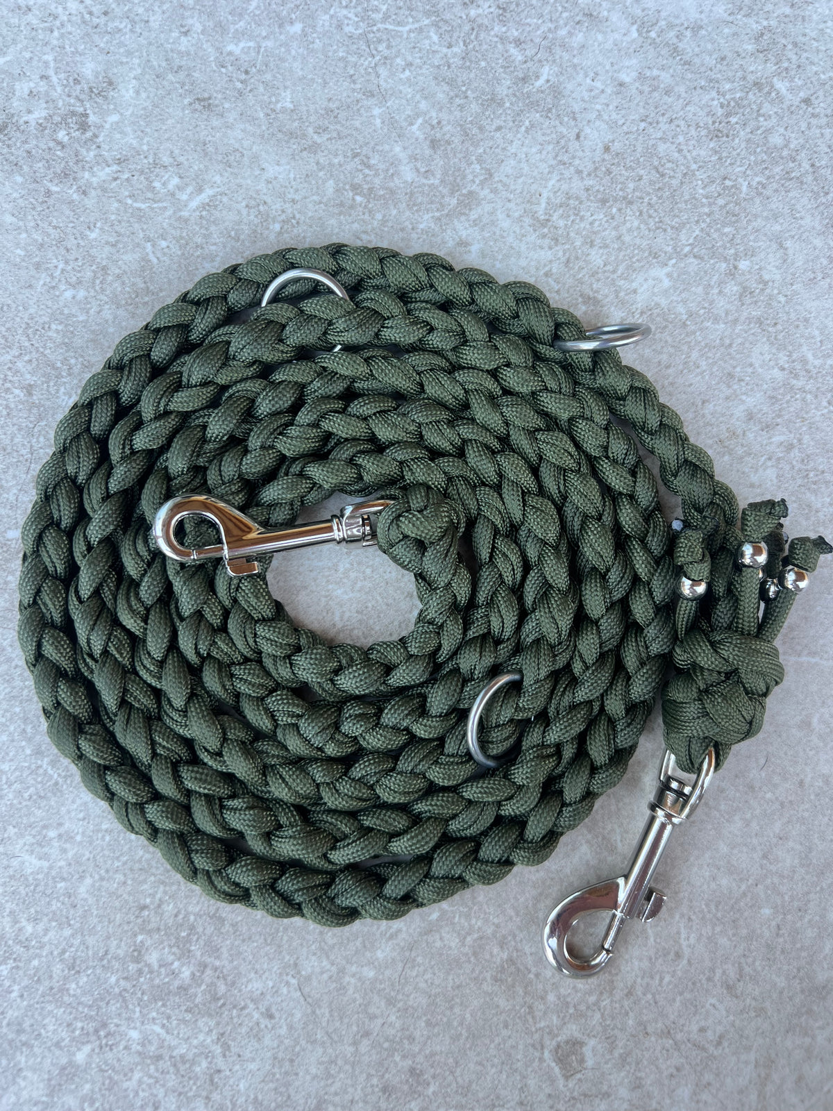 Paracord Dog Leash - Olive
